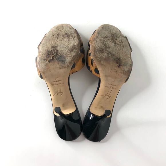 Giuseppe Zanotti Retro Vintage Animal Print Slip On Heeled Mules Sandals 36 - Picture 9 of 11